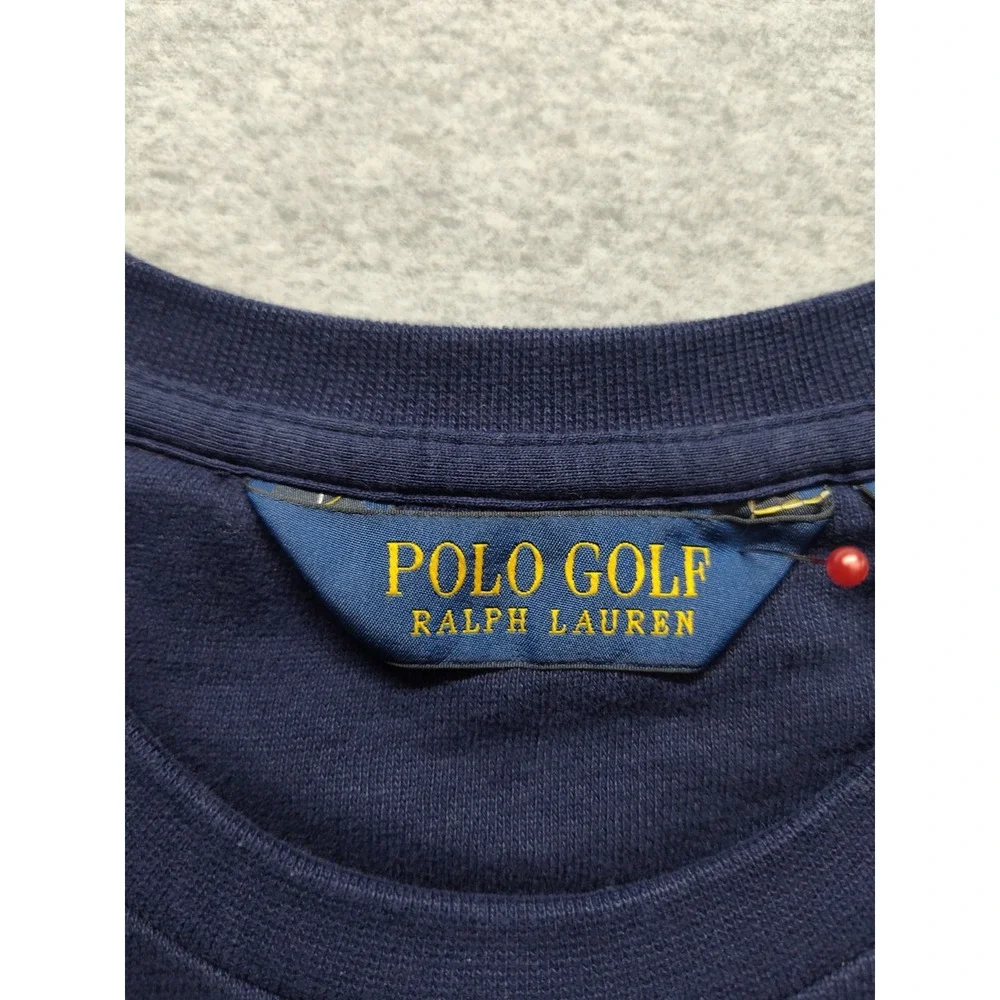 Polo Golf Ralph Lauren Men Sweatshirts L Navy Blue Bear Print Crew Neck Active